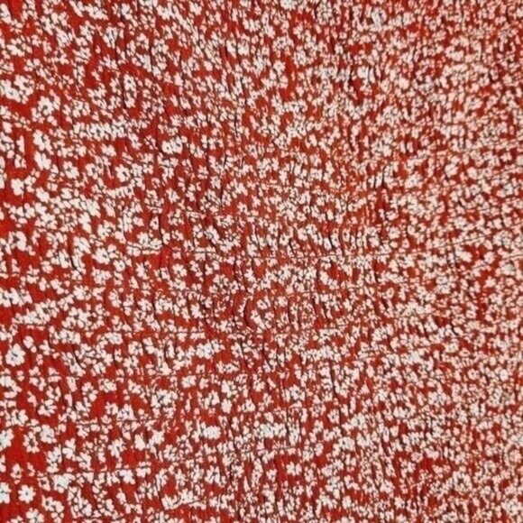 AEO | Smocked Tube Short Dress Red & White Ditsy Floral Mini Ruffle Hem Sz S - Picture 6 of 10